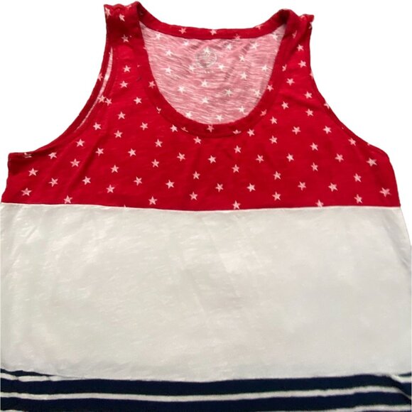 Maurices 24/7 Womens Red/White/Blue 'America' Tank Top-Size Large-GUC - Picture 3 of 5